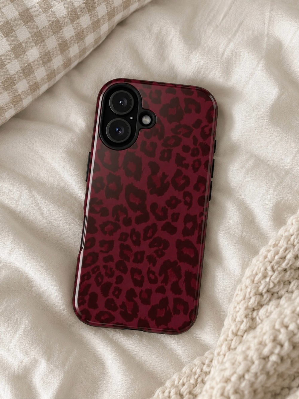 Burgundy Leopard Tough Phone Case